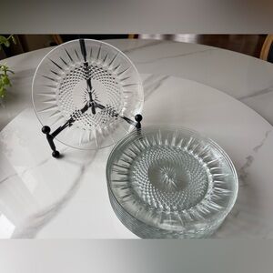 Set of 5 Cristal D'Arques-Durand Diamant Clear Crystal Salad Plates 7 3/8"